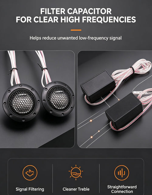 1.5 Inch Car Tweeter Speaker Dome Audio High Pitch Loudspeaker  Car Audio Modification Accessory