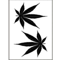 1pcs  waterproof tattoo temporary sticker black clover maple leaf tattoo glitter