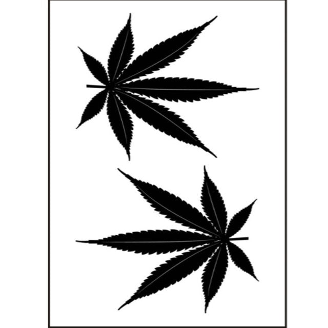 1pcs  waterproof tattoo temporary sticker black clover maple leaf tattoo glitter
