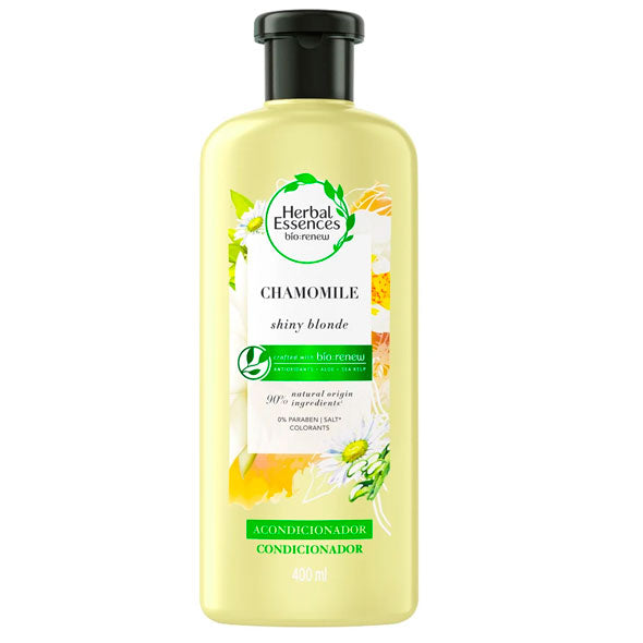 Botella de acondicionador Herbal Essences Chamomile Blonde Shiny, 400ml.