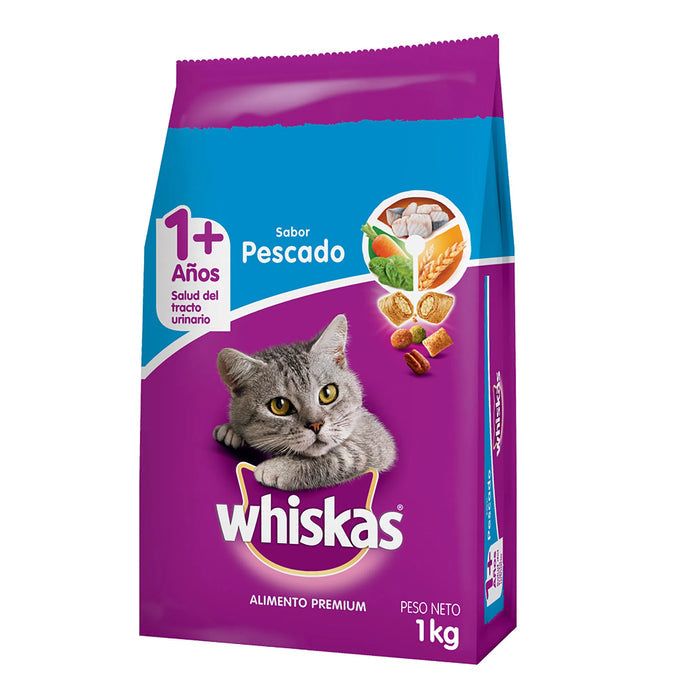 Alimento Gato Adulto Whiskas Sabor Pescado 1+ X 1Kg