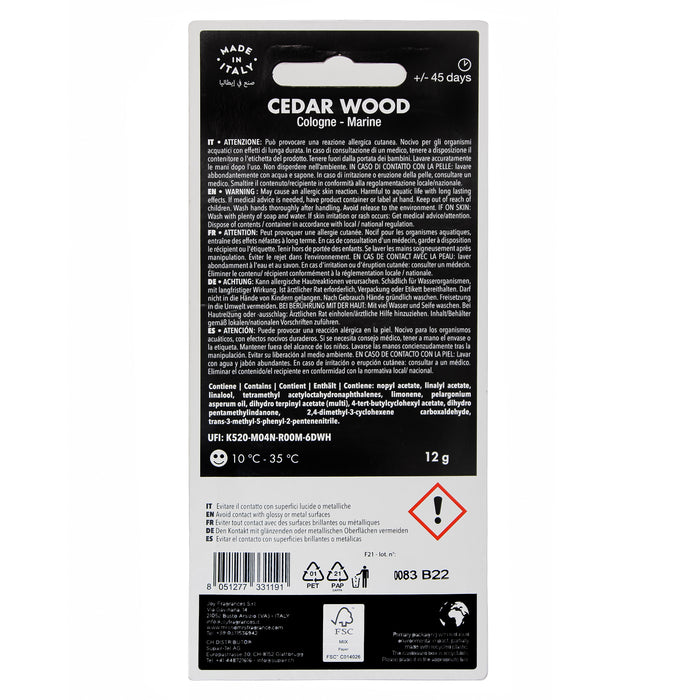 Ambientador Para Auto Cesare Cedar Wood X Unidad