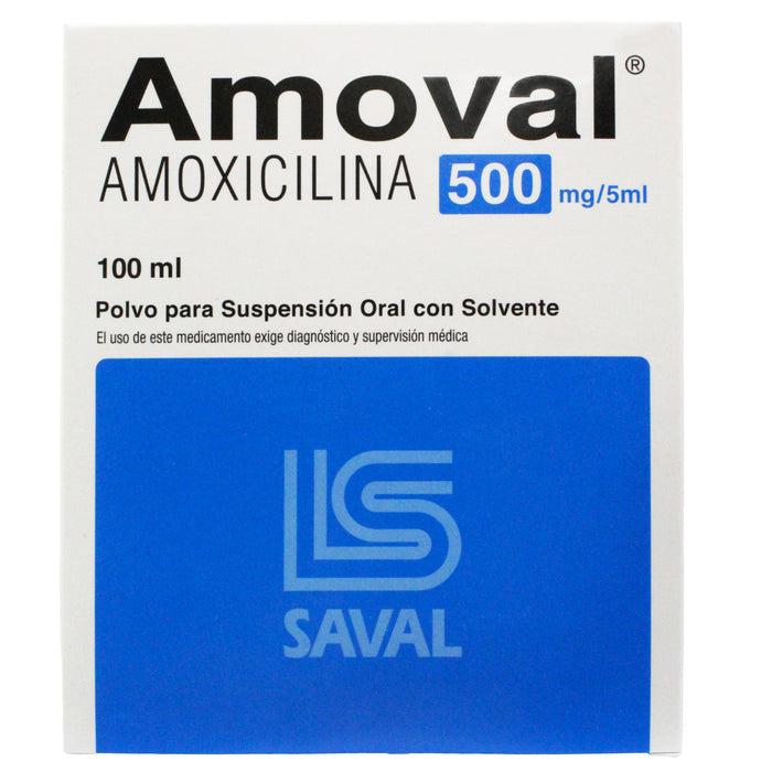 Amoval Amoxicilina 500Mg / 5Ml Suspensión Oral X 100Ml