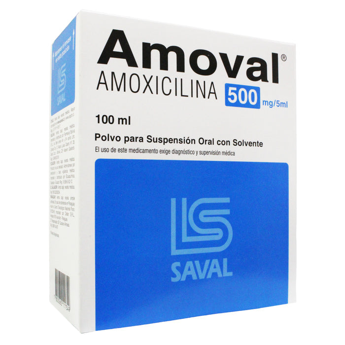Amoval Amoxicilina 500Mg / 5Ml Suspensión Oral X 100Ml