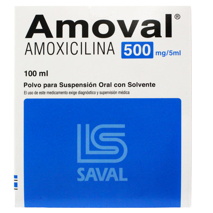 Amoval Amoxicilina 500Mg / 5Ml Suspensión Oral X 100Ml