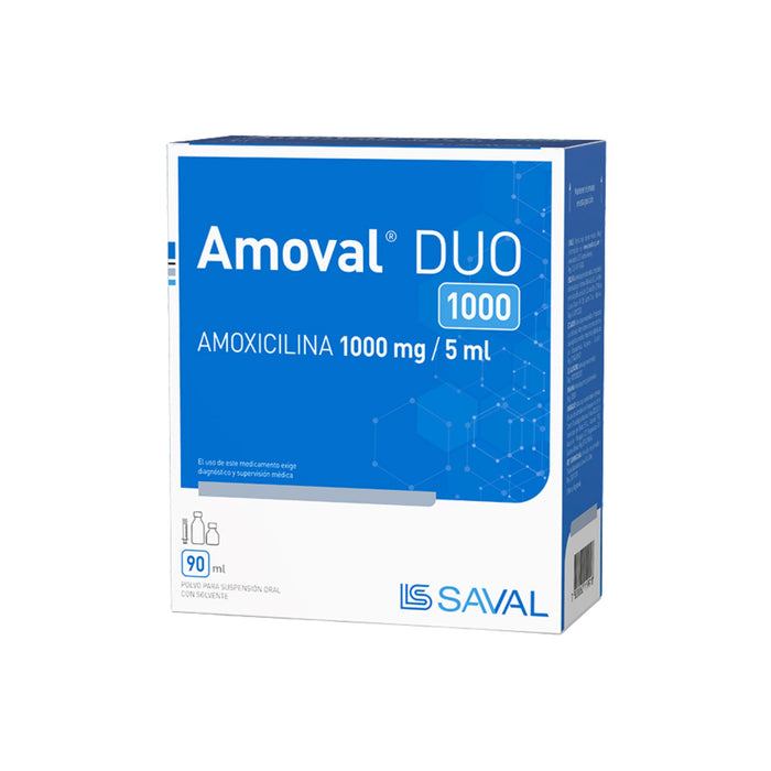 Amoval Duo 1000Mg/5Ml Amoxicilina Suspensión X 90Ml