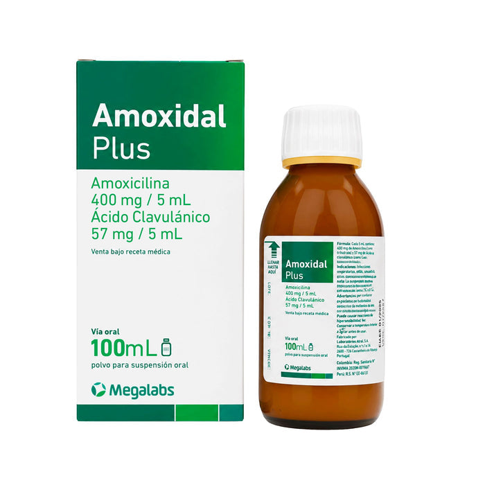 Amoxidal Plus Amoxicilina 400Mg Ácido Clavulánico 57Mg X 100Ml