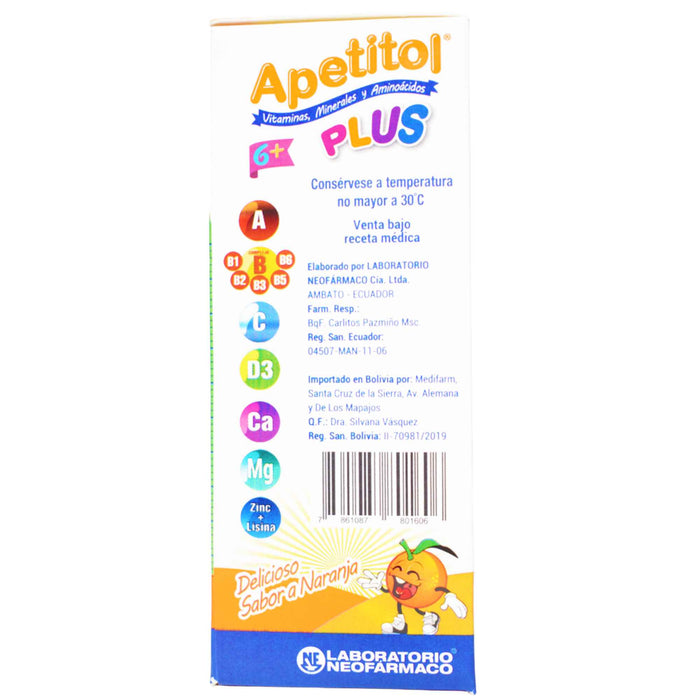 Apetitol Plus Multivitaminico Jarabe X 120Ml
