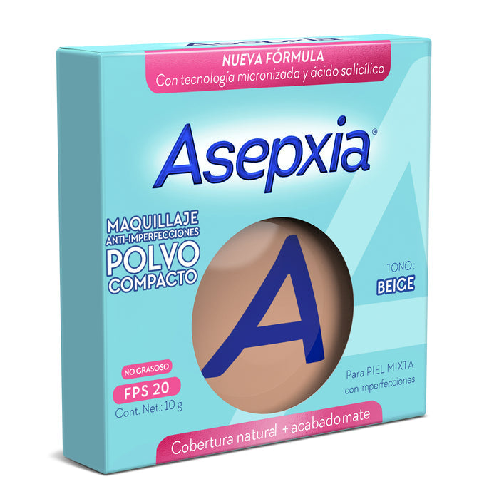 Maquillaje polvo compacto Asepxia beige