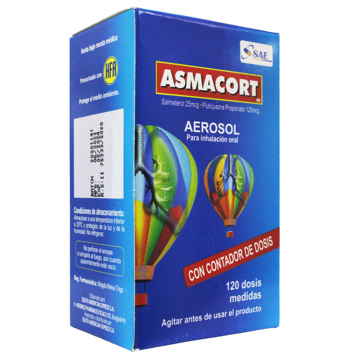 Asmacort 25 125 Aer Oral X 120 Dosis Salmet Flutic