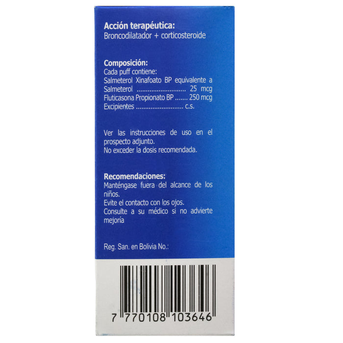 Asmacort Ad 25 250 Aer Oral X 120 Dosis Salm Fluti
