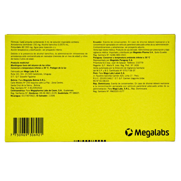 Atlansil 150Mg Amiodarona Iv 3Ml X Ampolla