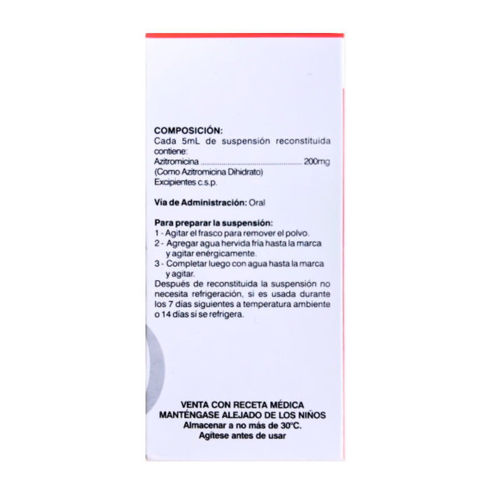 Azitromicina 200Mg/5Ml Suspensión X 30Ml