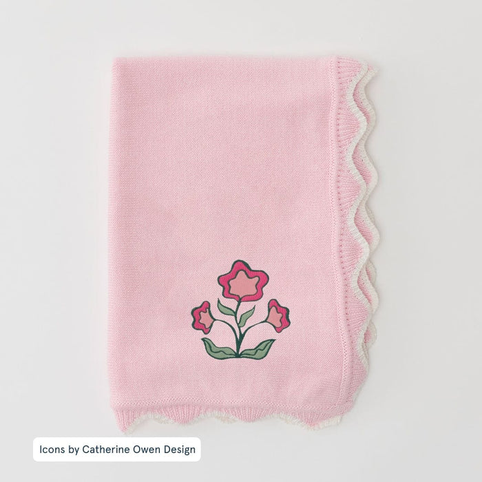 Flower on Light Pink / No Embroidery