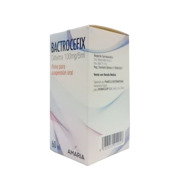 Bactrocefix 100Mg/5Ml Cefixima Suspensión Amaria X 60Ml