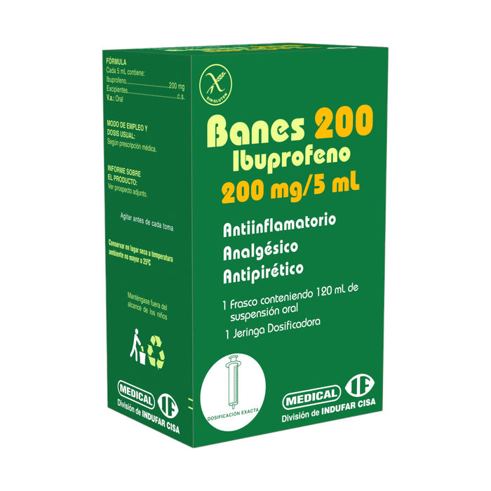 Banes Ibuprofeno 200Mg / 5Ml Suspensión Oral X 120Ml