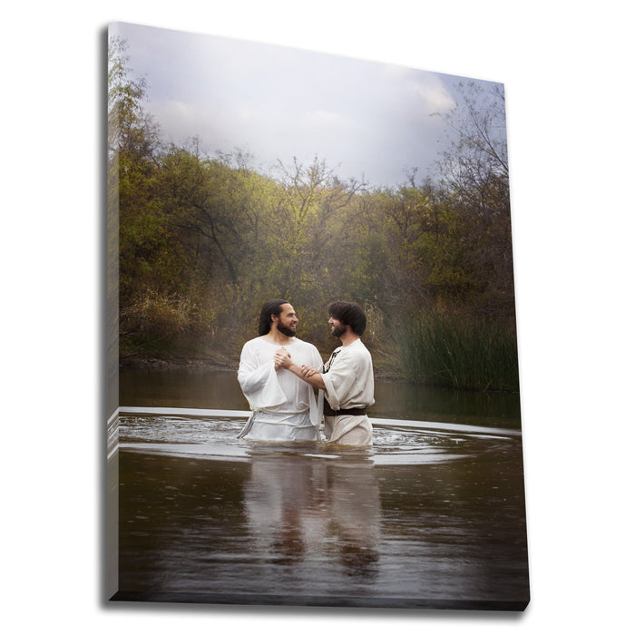 Jesus Christ 'Baptism' by John. Modern Christian art work on canvas by Reflections of Christ.