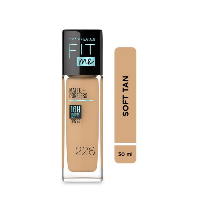 Base De Maquillaje Maybelline Fit Me Matte + Poreless Nro. 228 Soft Tan