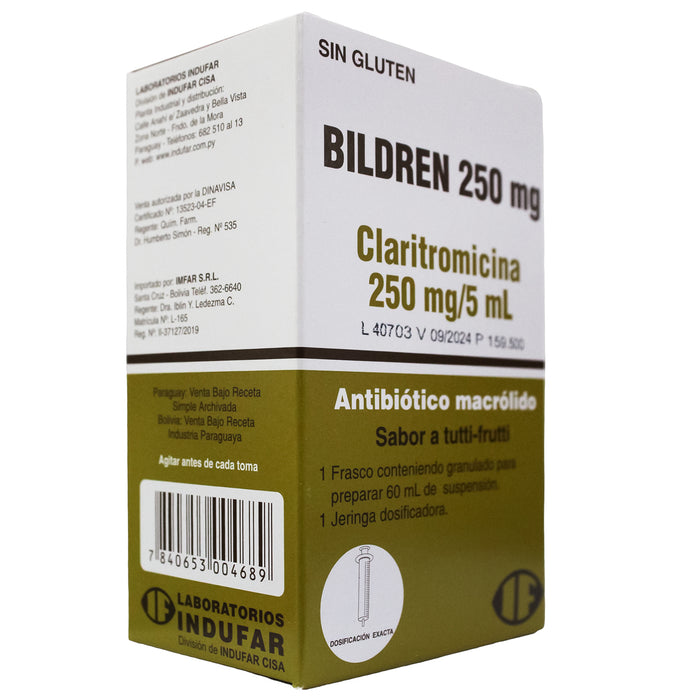 Bildren 250Mg 5Ml Susp X 60Ml Claritromicina