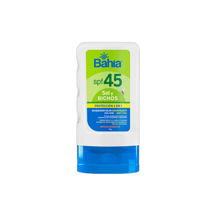 Bloqueador Solar Y Repelente Bahia Sol Y Bichos Spf45 X 60G