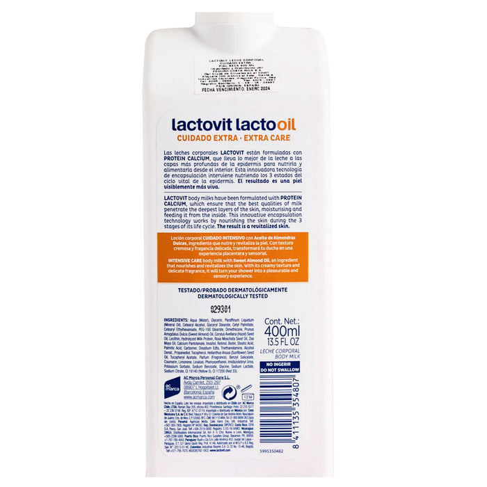 Body Milk Lactovit Lacto-Oil Cuidado Extra X 400Ml
