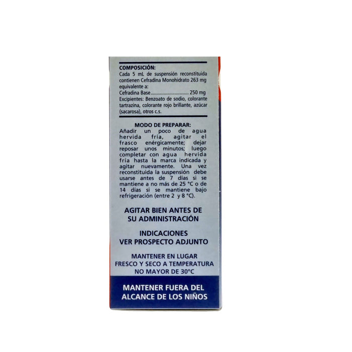 Cefradincris 250Mg/5Ml Cefradina Suspensión X 60Ml