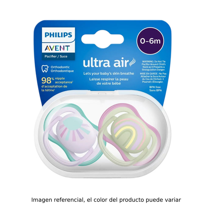 Chupete Avent Ultra Air 0-6M Nina Scf085/59 X 2 Unidades