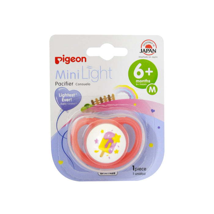 Chupete Silicona Mini Light Pigeon 6M+ Paleta Rosa