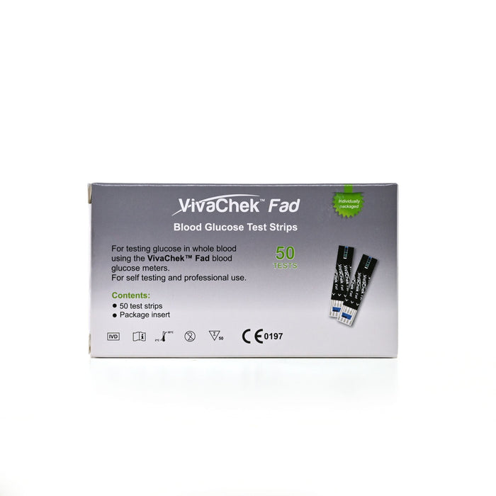 Cinta Prueba Glucosa De Sangre Vivachek Fad X 50 Tiras
