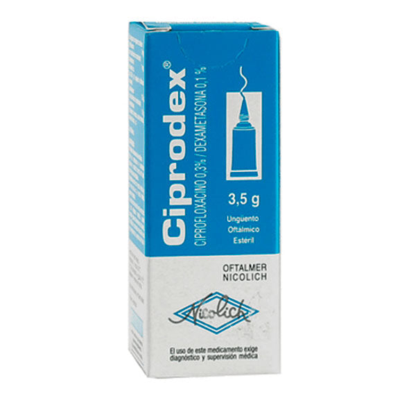 Ciprodex Ciprofloxacina 0.003 Y Dexametasona 0.001 Ungüento Oftalmico X 3.5G