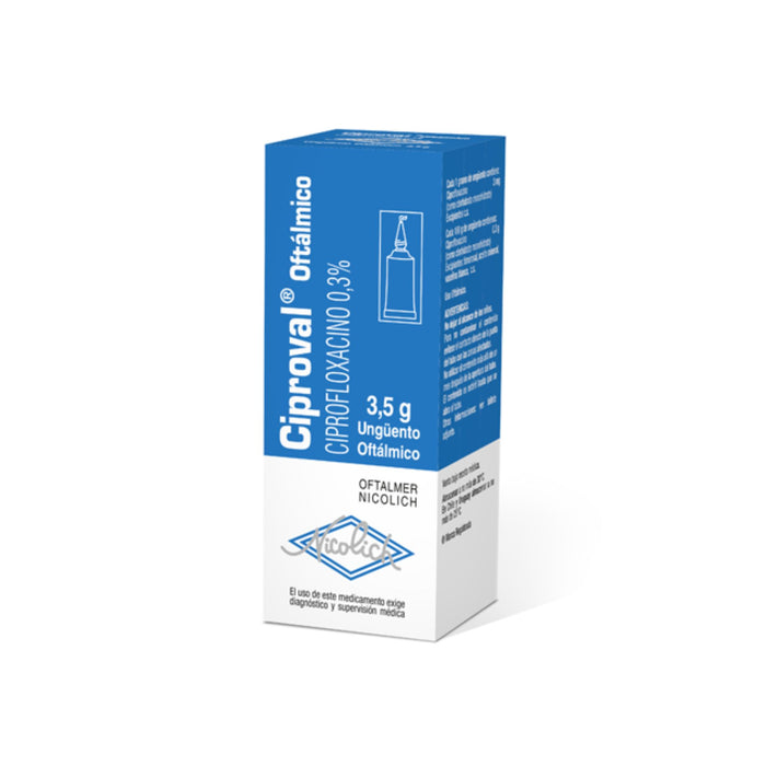 Ciproval Oftálmico 0.3% Ciprofloxacino Ungüento X 5Ml