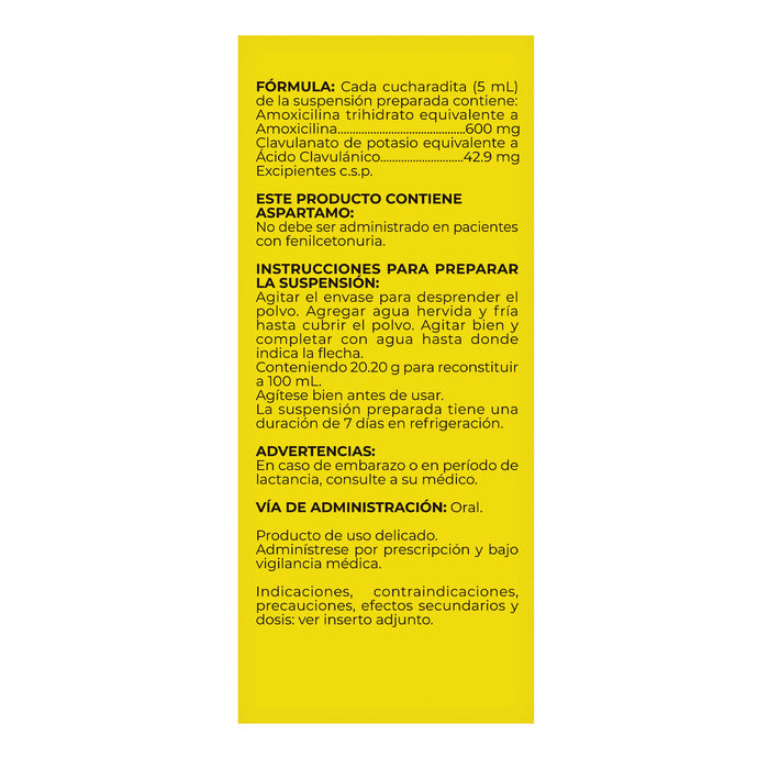 Clavucid 600 Bid Amoxicilina Acido Clavulanico Suspensión X 100Ml