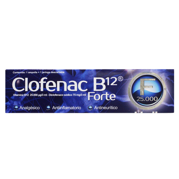 Clofenac B12 Forte Con Vitamina B12 Y Diclofenaco Sodico X Ampolla