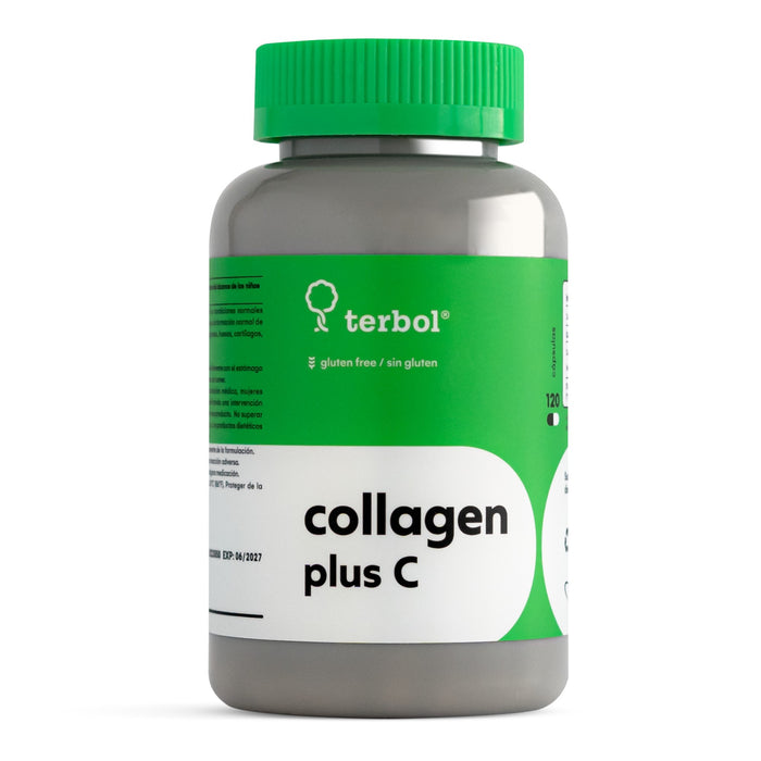 Frasco de Collagen Plus C con 120 cápsulas.