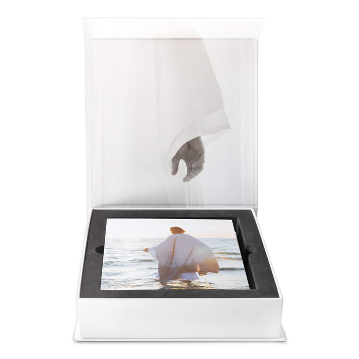 Jesus Christ collector postcard gift box. Modern Christian art photo print in premium packaging by Reflections of Christ.