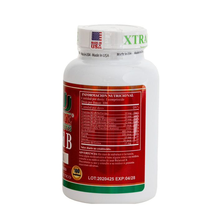 Complejo B Xtralife Balanced B Complex X 100 Cápsulas
