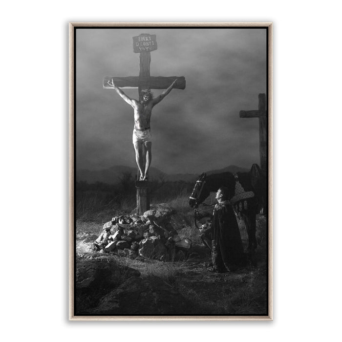 Modern Christian wall art. 'Confession' Savior Jesus on metal with silver frame by Reflections of Christ.