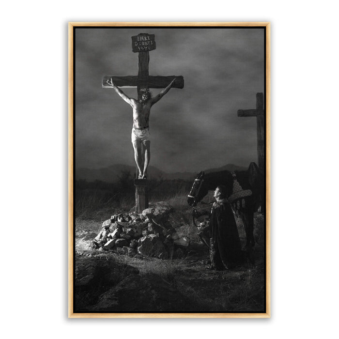 Modern Christian wall art. 'Confession' Savior Jesus on canvas with gold frame by Reflections of Christ.