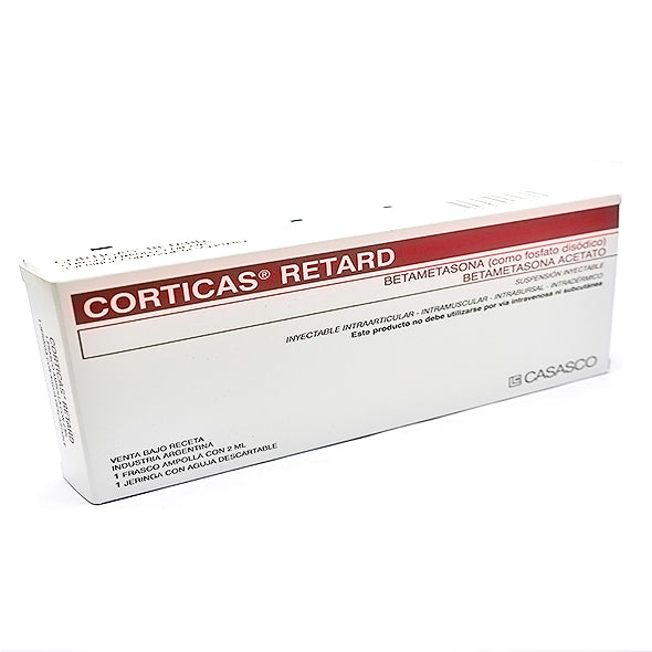 Corticas Retard Betametasona Fosfato 6Mg Y Betametasona Acetato 6Mg Con Jeringa Y 2Ml X Ampolla