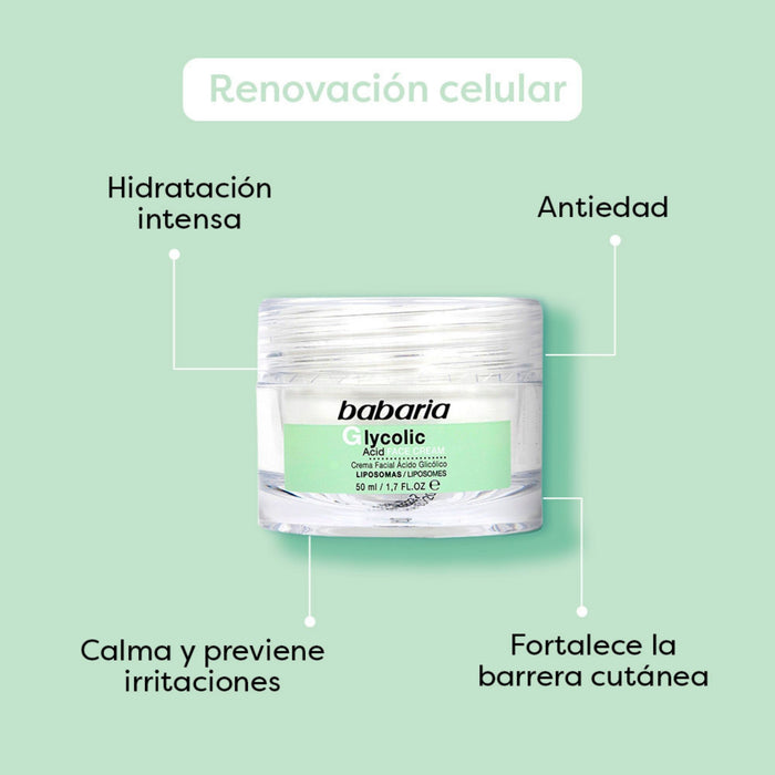 Crema Facial Babaria Ácido Glicólico X 50Ml