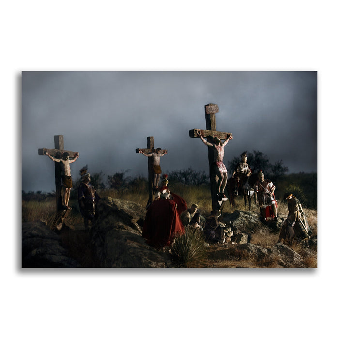 Jesus Christ 'Crucifixion' scene. Modern Christian wall art on metal by Reflections of Christ.