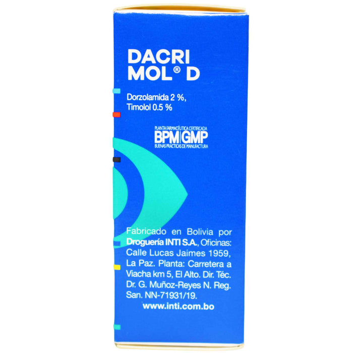 Dacrimol De Colirio Dorzolamida Timolol X 5Ml