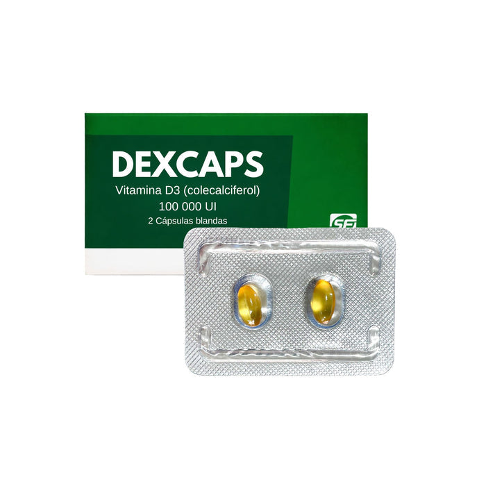 Dexcaps Vitamina D3 100000Ui X 2 Cápsulas Blandas