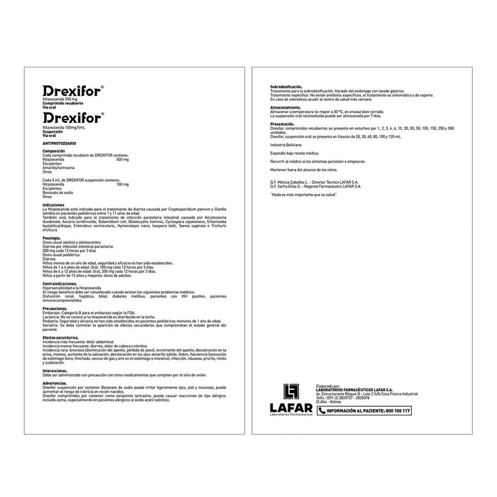 Drexifor 100Mg 5Ml Susp X 60Ml Nitazoxanida