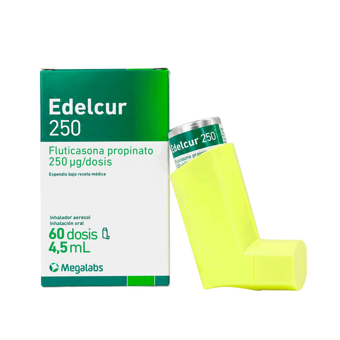 Edelcur 250Mcg Fluticasona Propionato Inhalación Bucal X 60 Dosis