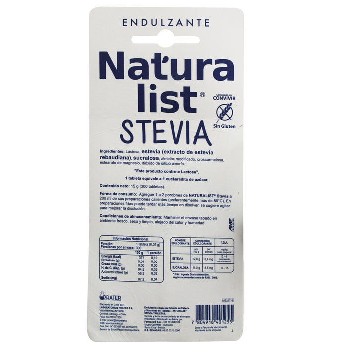 Edulcorante Naturalist X 300 Tabletas