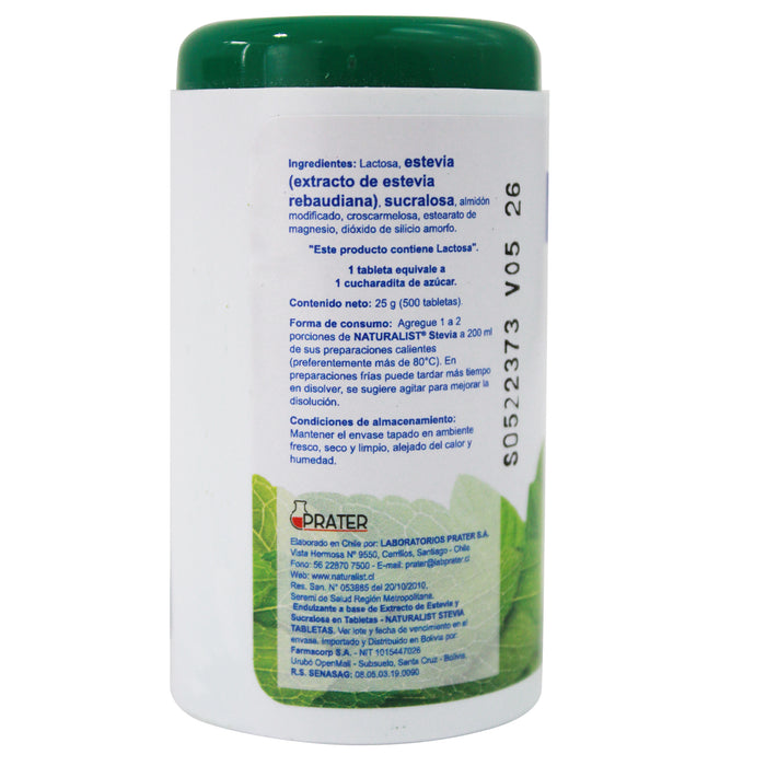 Edulcorante Naturalist X 500 Tabletas