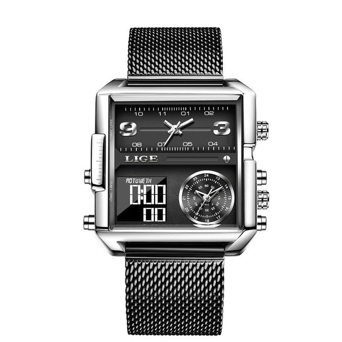 Mesh Belt Silver Black