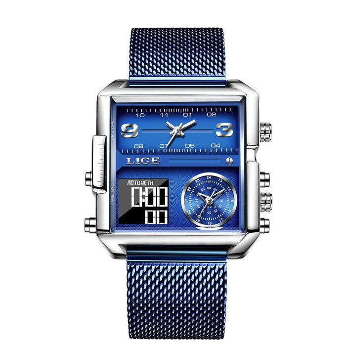 Mesh Belt Silver Blue