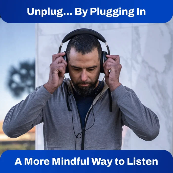 EMF Radiation-Free Air Tube Over-Ear Headphones with Built-In Mic and Full-Range Stereo Sound